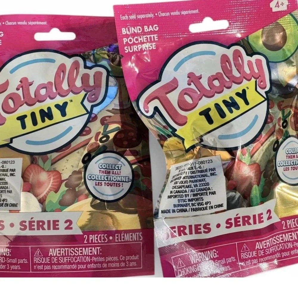 Lot Of 2 Totally Tiny Blind Bags - Series 2- Two Per‎ Bag - Food Collectable